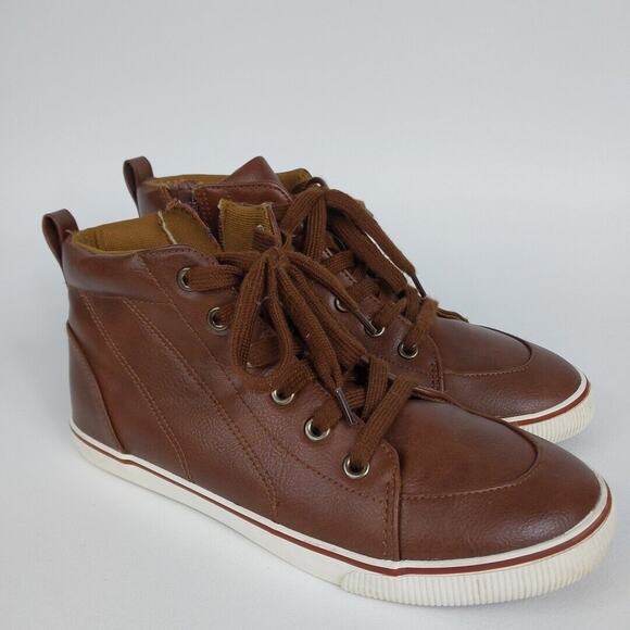 Boys' Florian‎ Lace-Up Zipper Sneakers Brown - Cat & Jack - SIZE 4 - Picture 1 of 5